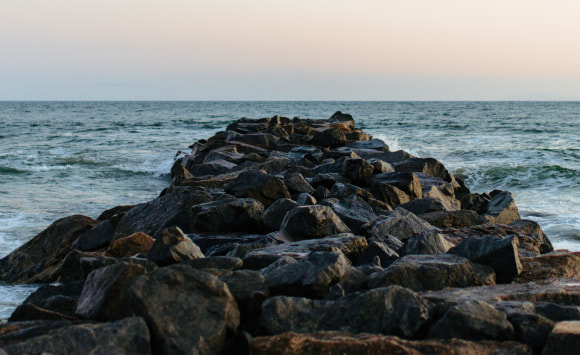 rocks out by the ocean